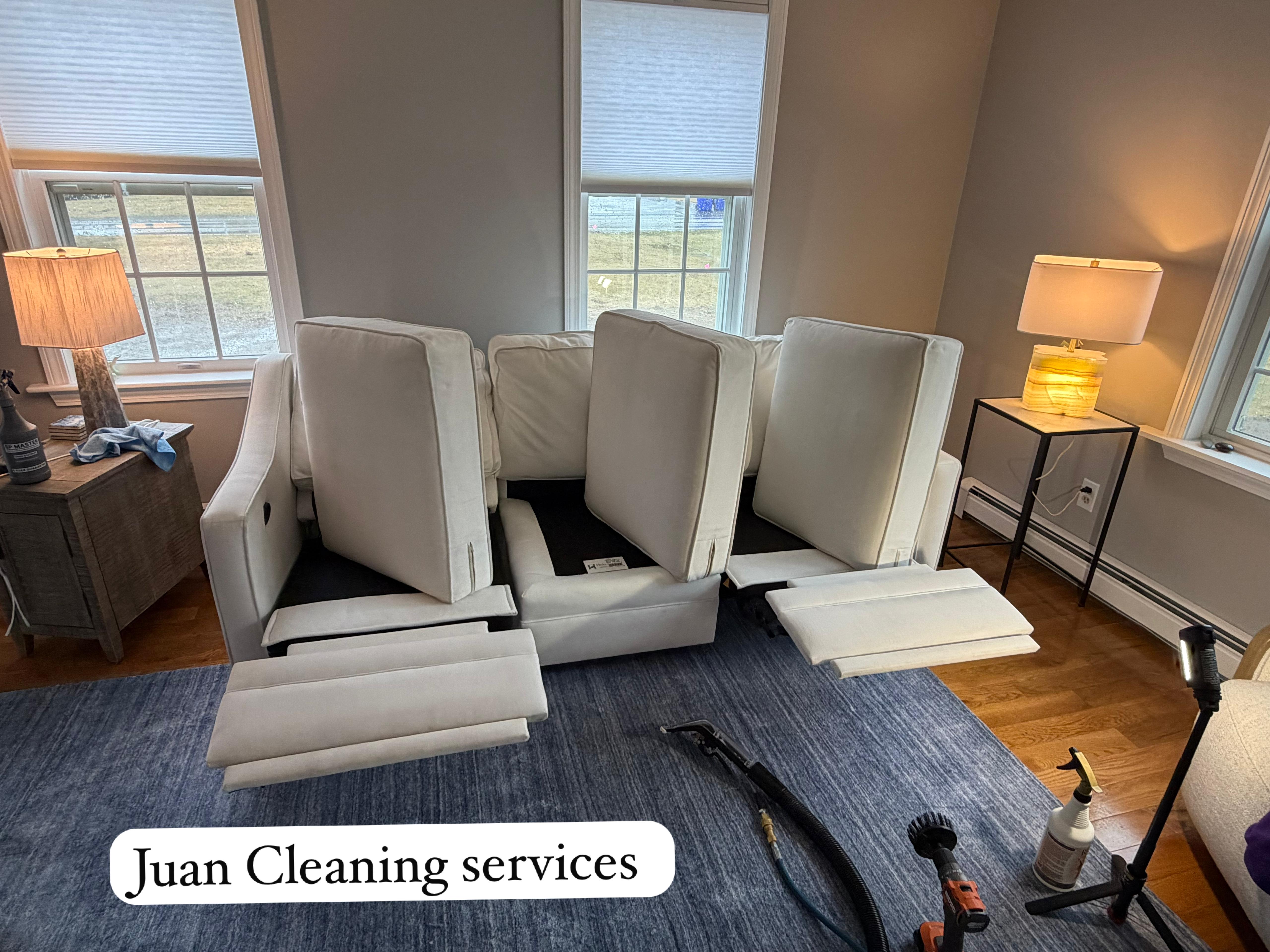 White sofa deep clean